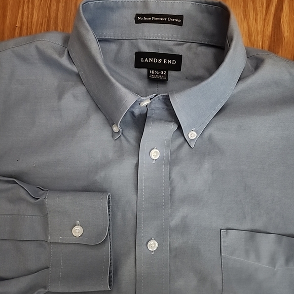 Land's End long sleeve button down dress shirt‎ size 16.5-32 - Picture 1 of 7